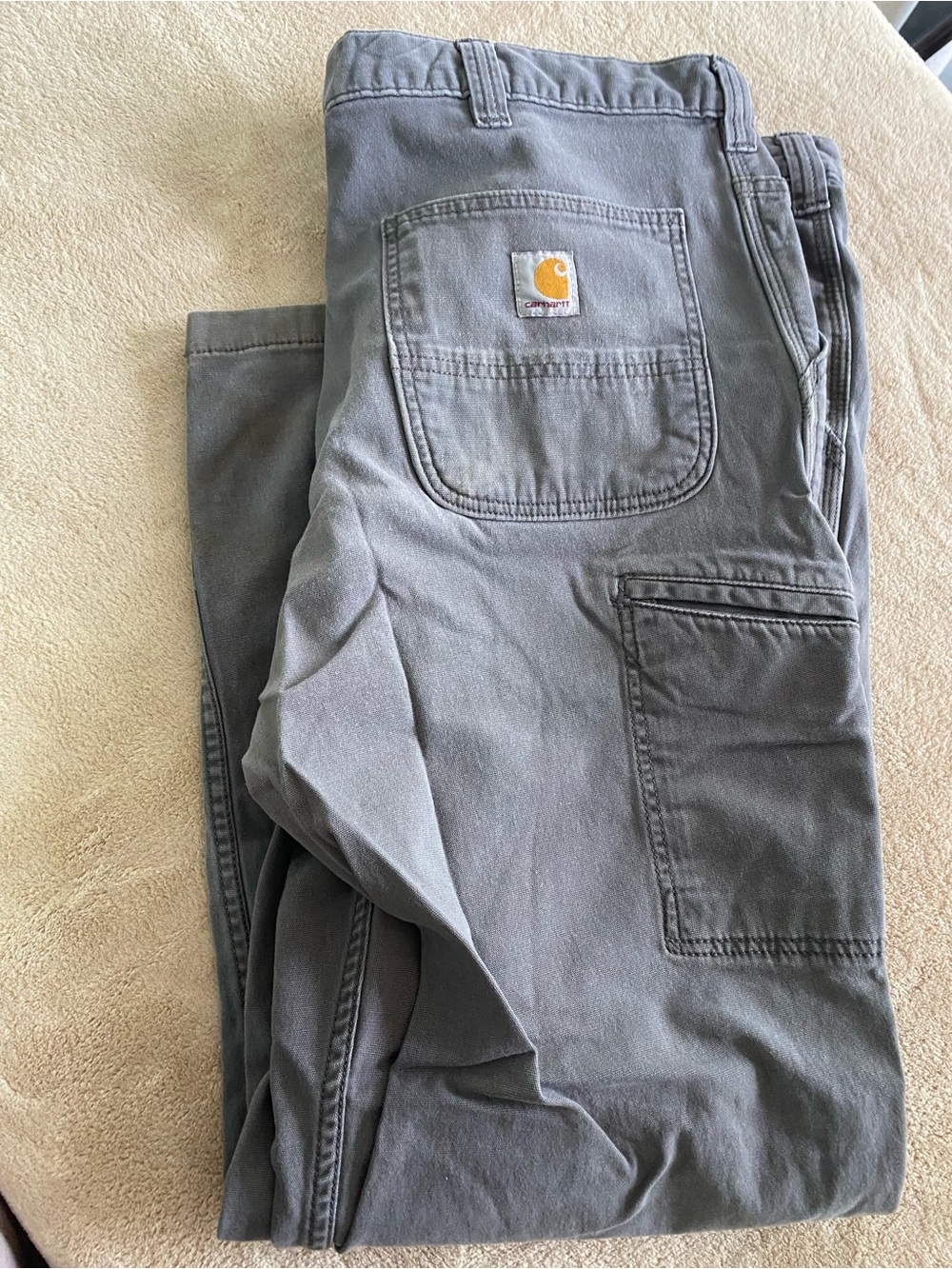 Carhartt Men's Gray Cargo Work Pants with Patch Pocket